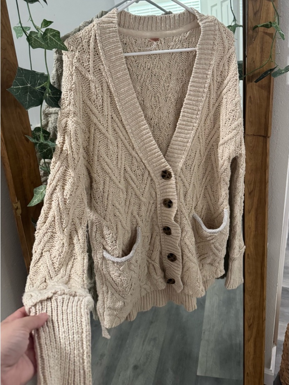 FREE PEOPLE Montana Cable Knit Cardigan - Picture 3 of 5